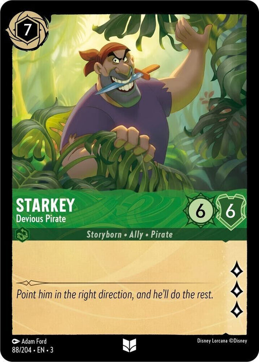 Starkey Devious Pirate Cold Foil Disney Lorcana 88/204 Into the Inklands