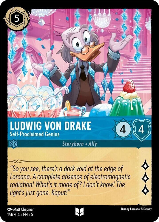 Ludwig Von Drake Self-Proclaimed Genius Cold Foil Disney Lorcana 151/204