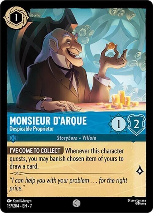 Monsieur D'Arque Despicable Cold Foil Disney Lorcana 157/204 Archazia's Island