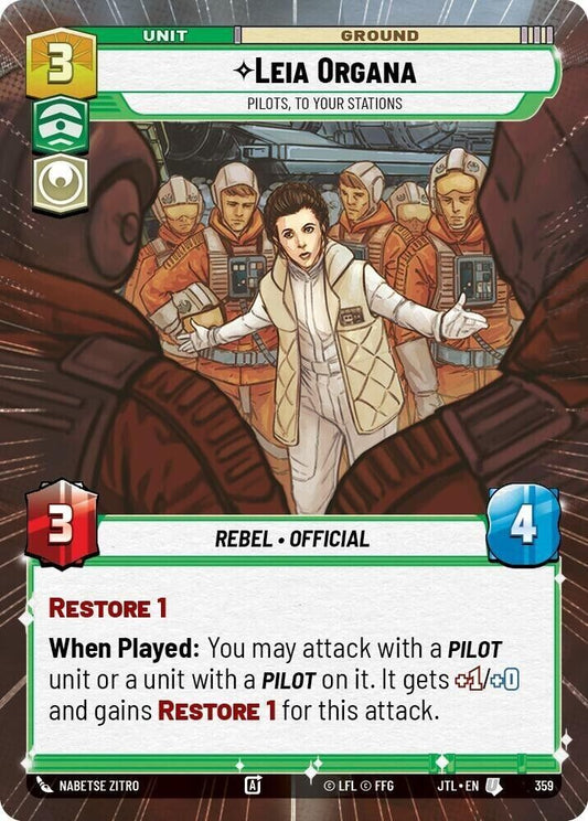 Leia Organa - Pilots, To Your Stations (Hyperspace) (Non-Foil) JTL SWU