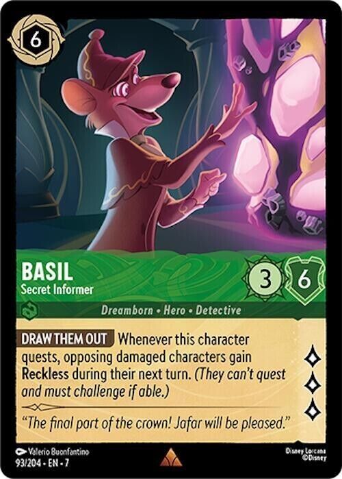 Basil Secret Informer Non-Foil Disney Lorcana 93/204 Archazia's Island