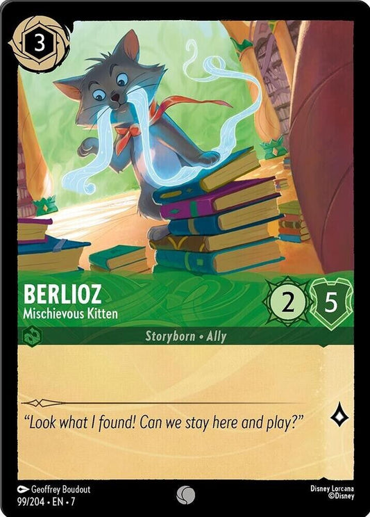 Berlioz Mischievous Kitten Cold Foil Disney Lorcana 99/204 Archazia's Island