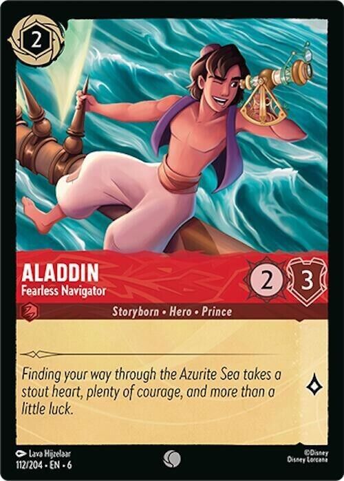 Aladdin Fearless Navigator Cold Foil Disney Lorcana 112/204 Azurite Sea