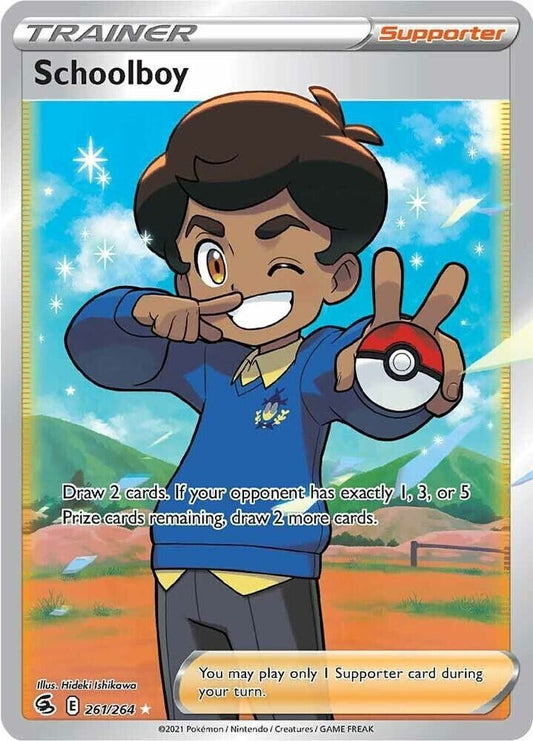 Schoolboy (Full Art) 261/264 Swsh08: Fusion Strike Holo Supporter trainer nm PKM