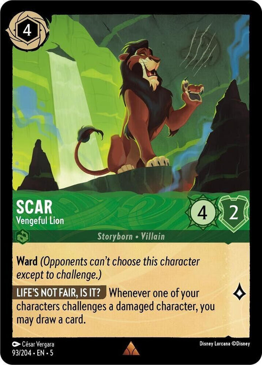 Scar Vengeful Lion Non-Foil Disney Lorcana 93/204