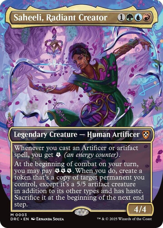 Saheeli, Radiant Creator (Borderless) (Foil) Aetherdrift MTG