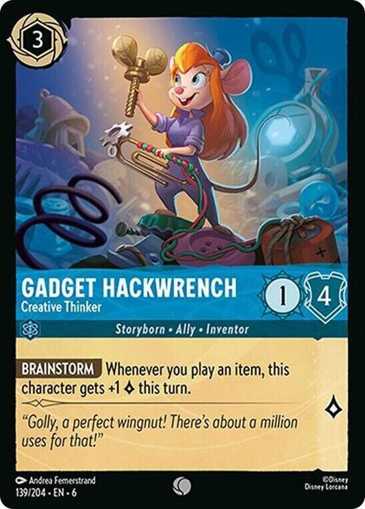 Gadget Hackwrench Creative Thinker Cold Foil Disney Lorcana 139/204