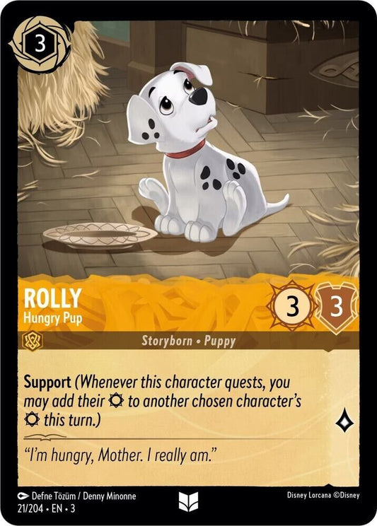 Rolly Hungry Pup Cold Foil Disney Lorcana 21/204 Into the Inklands
