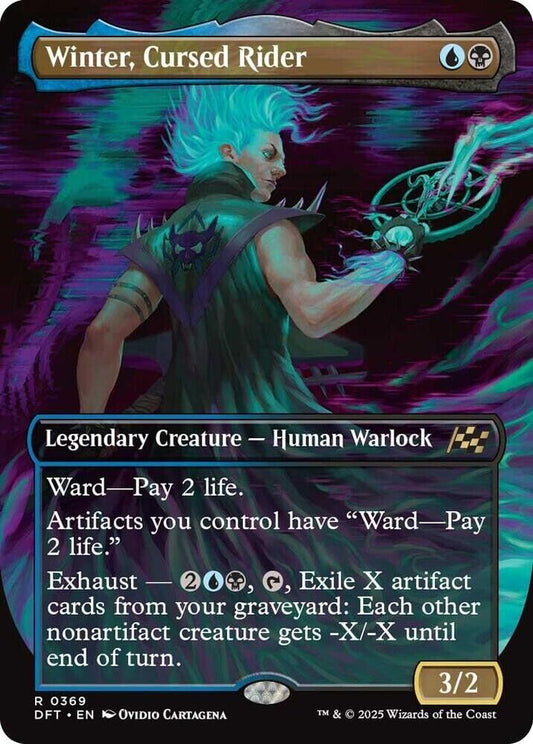 Winter, Cursed Rider (Borderless) (Non-Foil) Aetherdrift MTG