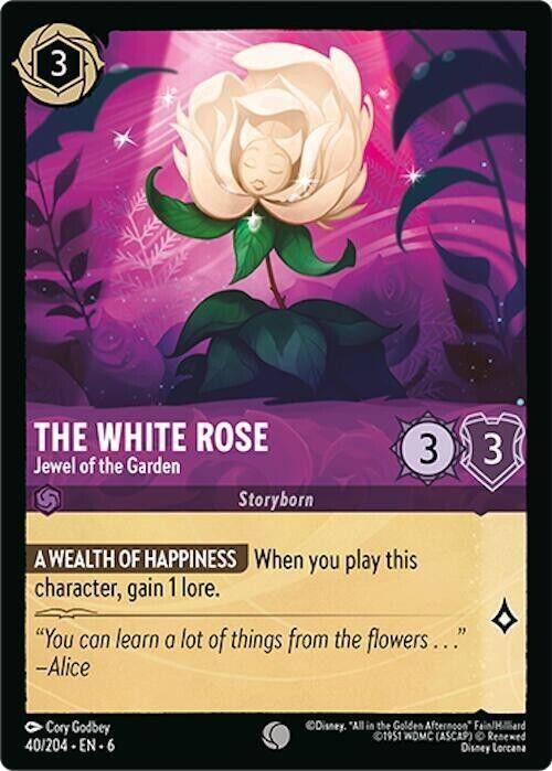The White Rose Jewel of the Garden Cold Foil Disney Lorcana 40/204
