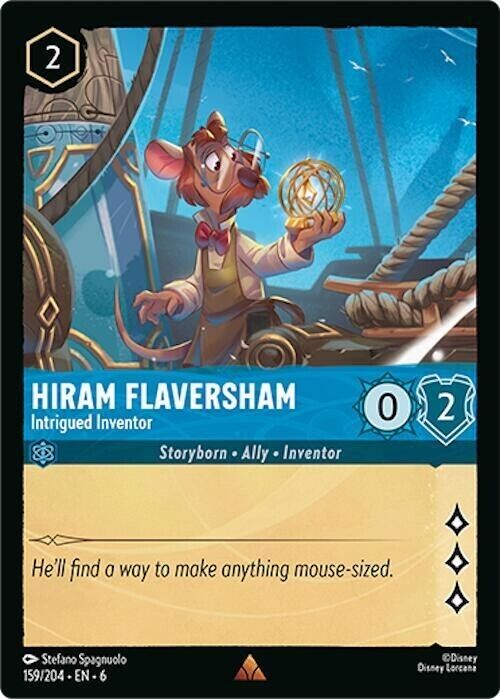 Hiram Flaversham Intrigued Inventor Non-Foil Disney Lorcana