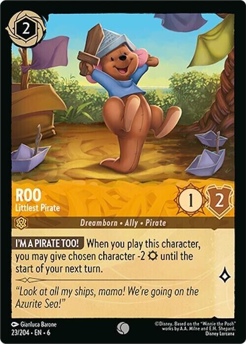 Roo Littlest Pirate Cold Foil Disney Lorcana 23/204 Azurite Sea