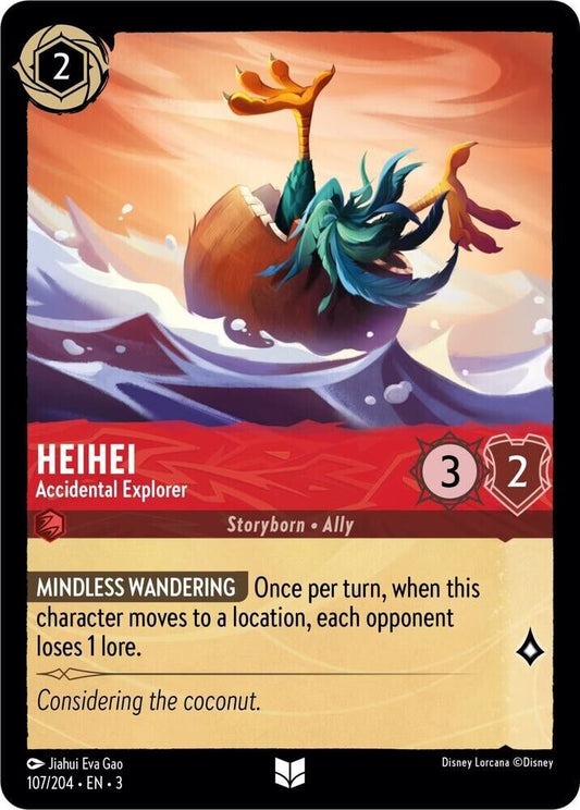 HeiHei Accidental Explorer Cold Foil Disney Lorcana 107/204 Into the Inklands