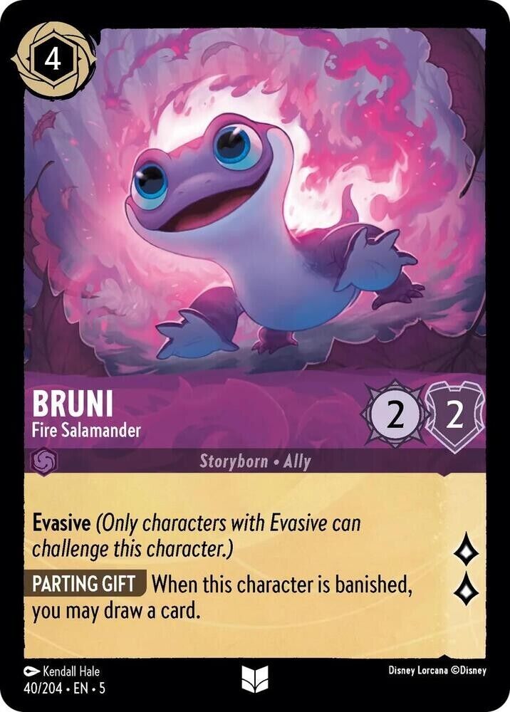 Bruni Fire Salamander Cold Foil Disney Lorcana 40/204