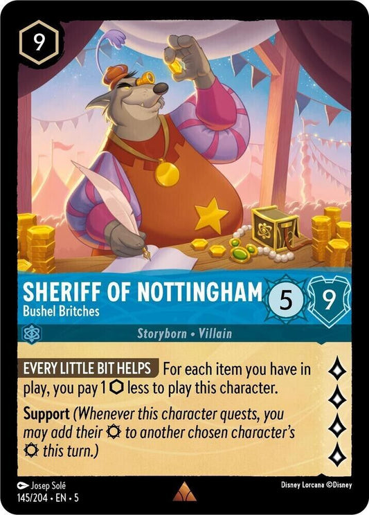 Sheriff of Nottingham Bushel Britches Non-Foil Disney Lorcana 145/204