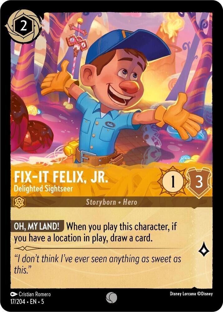 Fix-It Felix, Jr. Delighted Sightseer Cold Foil Disney Lorcana 17/204
