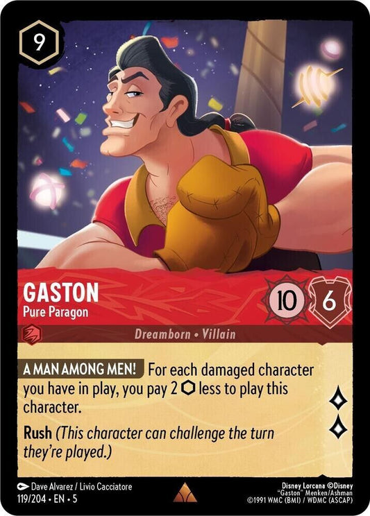 Gaston Pure Paragon Non-Foil Disney Lorcana 119/204