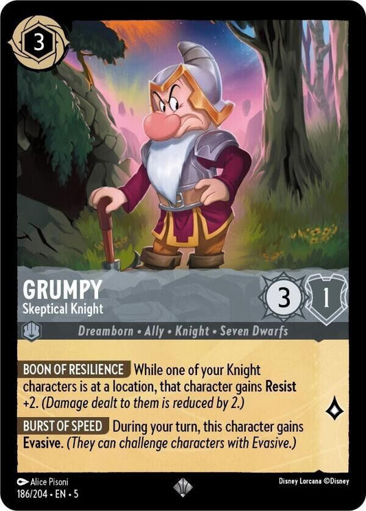 Grumpy Skeptical Knight Non-Foil Disney Lorcana 186/204