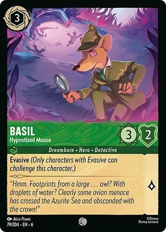 Basil Hypnotized Mouse Cold Foil Disney Lorcana 79/204